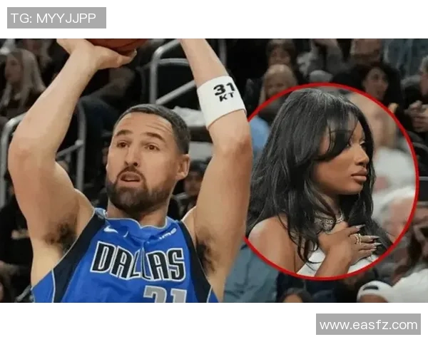 TMZ克莱女友梅根昨日现场观看了独行侠与湖人季前赛